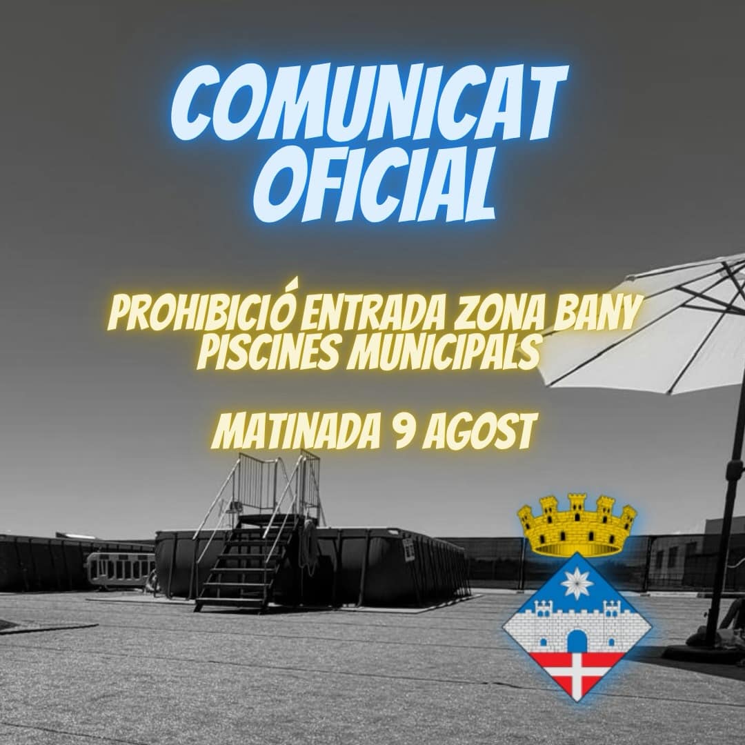 L’Ajuntament de Vilalba dels Arcs informa que, durant la matinada del 9 d’agost, queda totalment prohibit l’accés a la zona de bany de les piscines provisionals municipals. 

Aquesta mesura respon a la necessitat de preservar i garantir la integritat de les instal·lacions en una situació excepcional com la d’enguany. Per aquest motiu, la zona romandrà tancada i comptarà amb vigilància privada i la presència del cos dels Mossos d’Esquadra, que vetllaran pel compliment d’aquesta restricció. 

Cal recordar que aquestes piscines són un espai compartit per tot el poble. Qualsevol desperfecte o acte incívic pot comprometre el seu funcionament durant la resta de l’estiu i perjudicar centenars de persones que en fan ús cada dia. Respectar aquesta prohibició és també un acte de respecte envers tots els veïns i veïnes que volen continuar gaudint d’aquest servei en les millors condicions. 

L’Ajuntament apel·la a la responsabilitat individual i col·lectiva de tota la ciutadania. El respecte per les instal·lacions municipals i per les indicacions dels serveis de seguretat és imprescindible perquè la Festa Major es pugui desenvolupar amb normalitat. 

Per tal que tothom es pugui refrescar i treure la farina després de la festa, s’ha habilitat una zona alternativa a l’exterior de la zona esportiva municipal, que serà l’espai destinat a aquesta finalitat. 

No es toleraran conductes incíviques ni l’incompliment d’aquesta prohibició. Demanem la màxima col·laboració de tothom perquè aquesta mesura excepcional sigui respectada. 

Gràcies per la vostra comprensió, responsabilitat i civisme. 

Bona Festa Major 2026! 